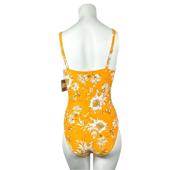 NipTuck Swim One Pice Swimsuit Yellow Floral Size 6 - Picture 2 of 11